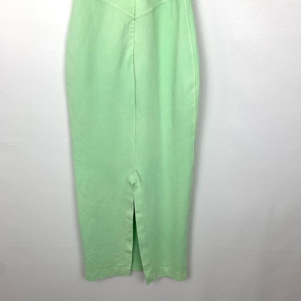 NWT Noam Martinique Bodycon Sleeveless Midi Turtleneck Dress Lime Green - Picture 11 of 12
